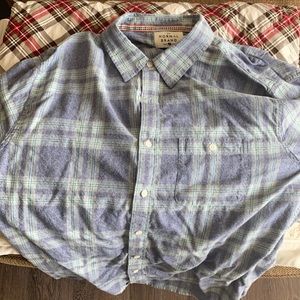 Normal Brand blue and green button down flannel